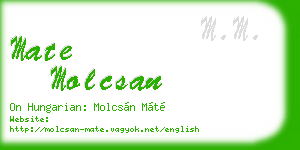 mate molcsan business card